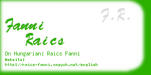 fanni raics business card